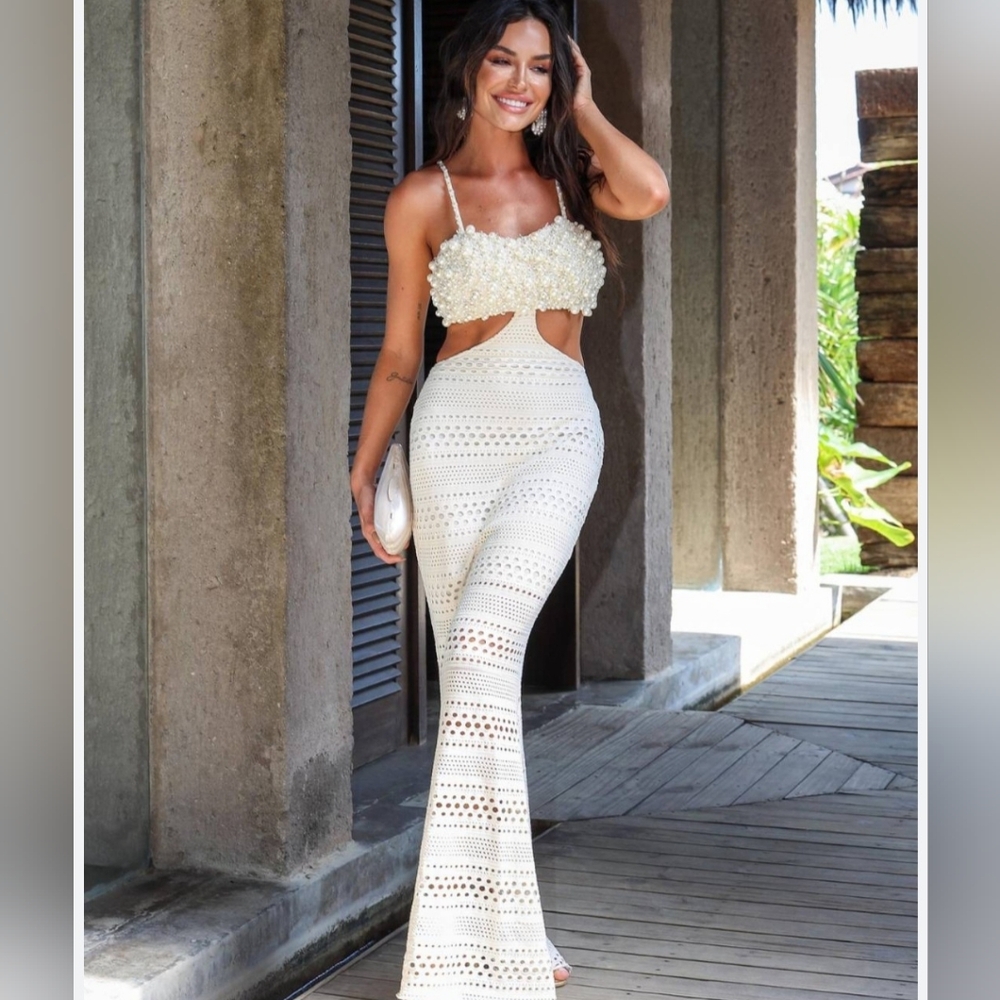 Brazilian Brand Elegant Cream Women's Dress